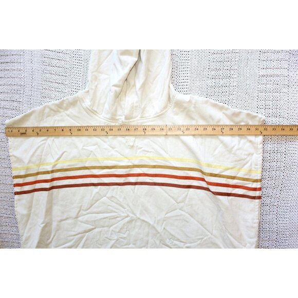 Sand Cloud Border Classic Stripe Poncho unisex One size Hoodie & Pockets Cotton - Picture 2 of 11